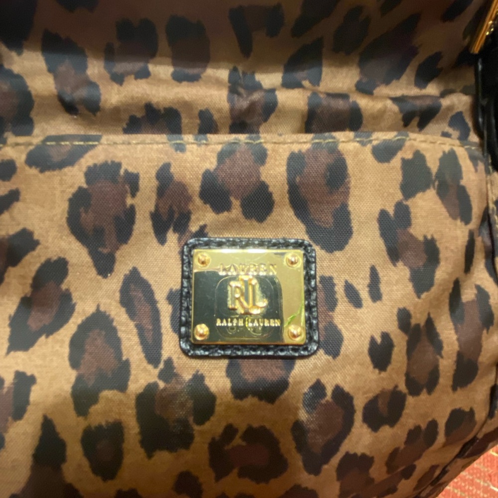 Ralph Lauren Brown Leopard Print Tote - Picture 2 of 4